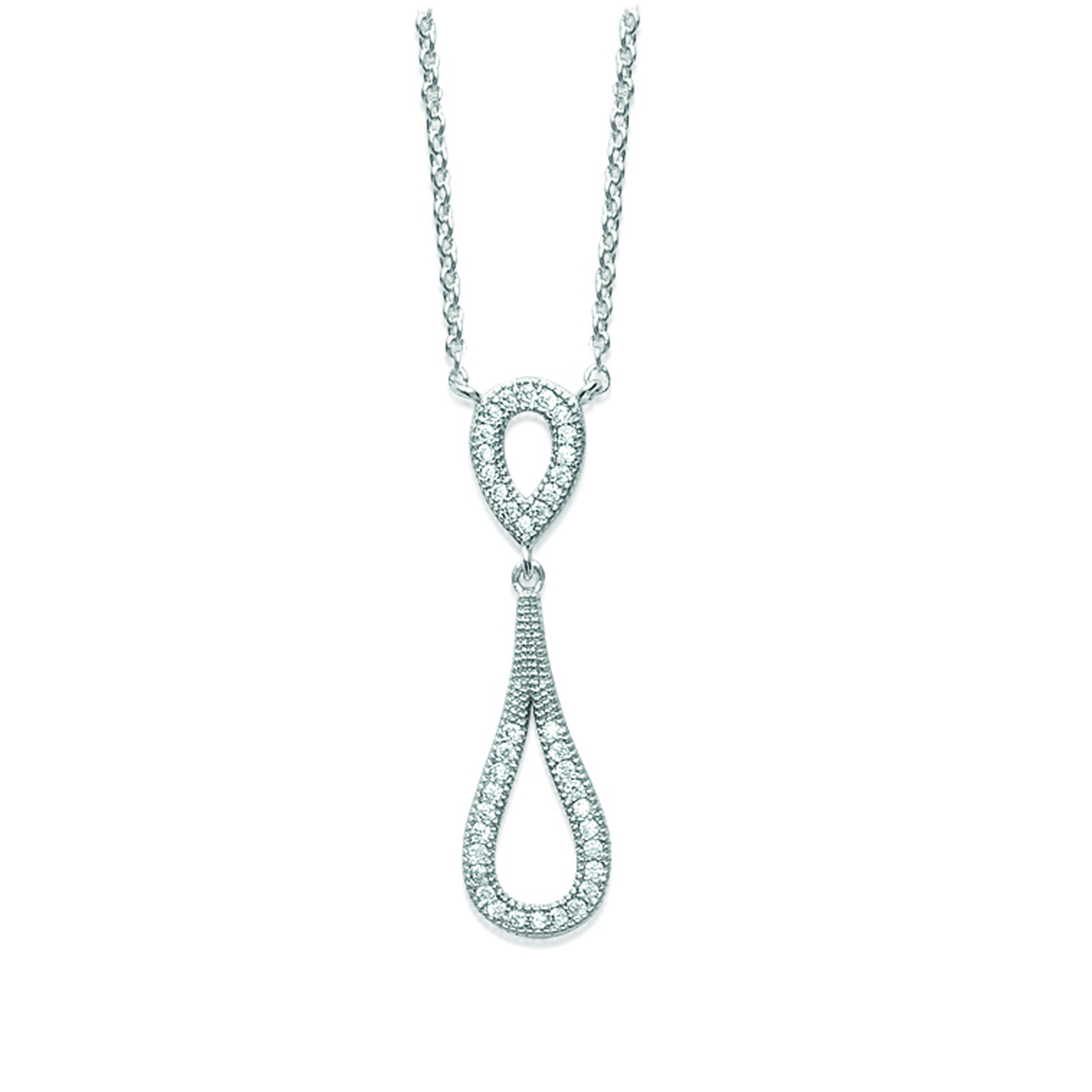 Collier Argent \'Sissi\' blanc - [L1165]