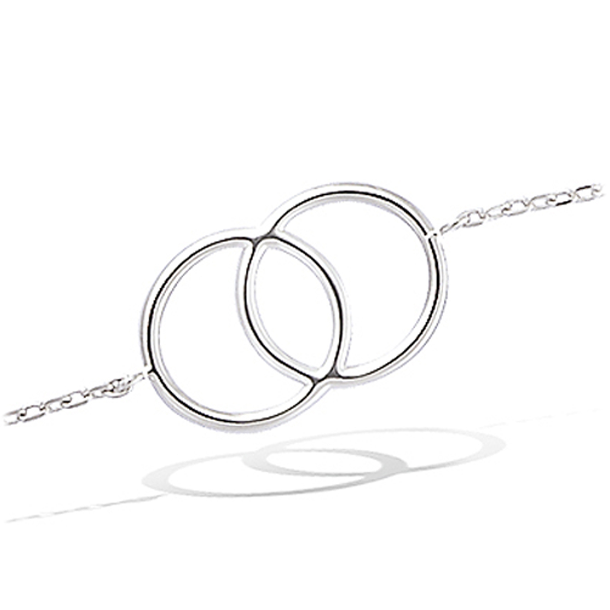 Bracelet Argent \'Chorégraphie\' argenté (rhodié) - 20x13 mm (cercles) - [L1262]