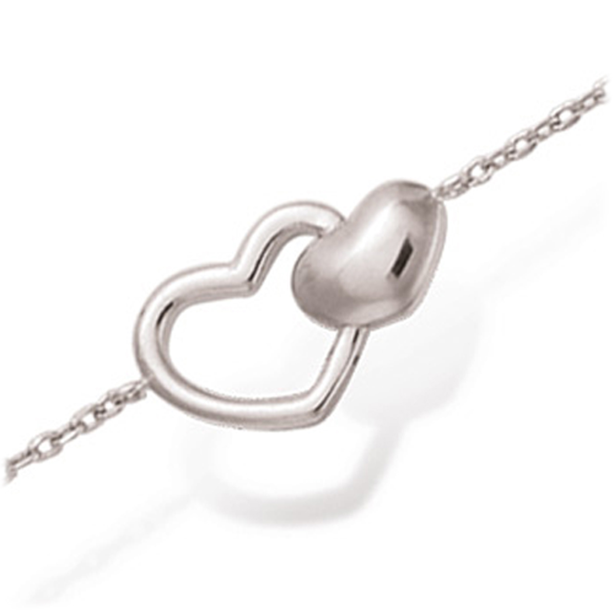 Bracelet Argent \'Love\' argenté (rhodié) - 15x10 mm - [L1287]