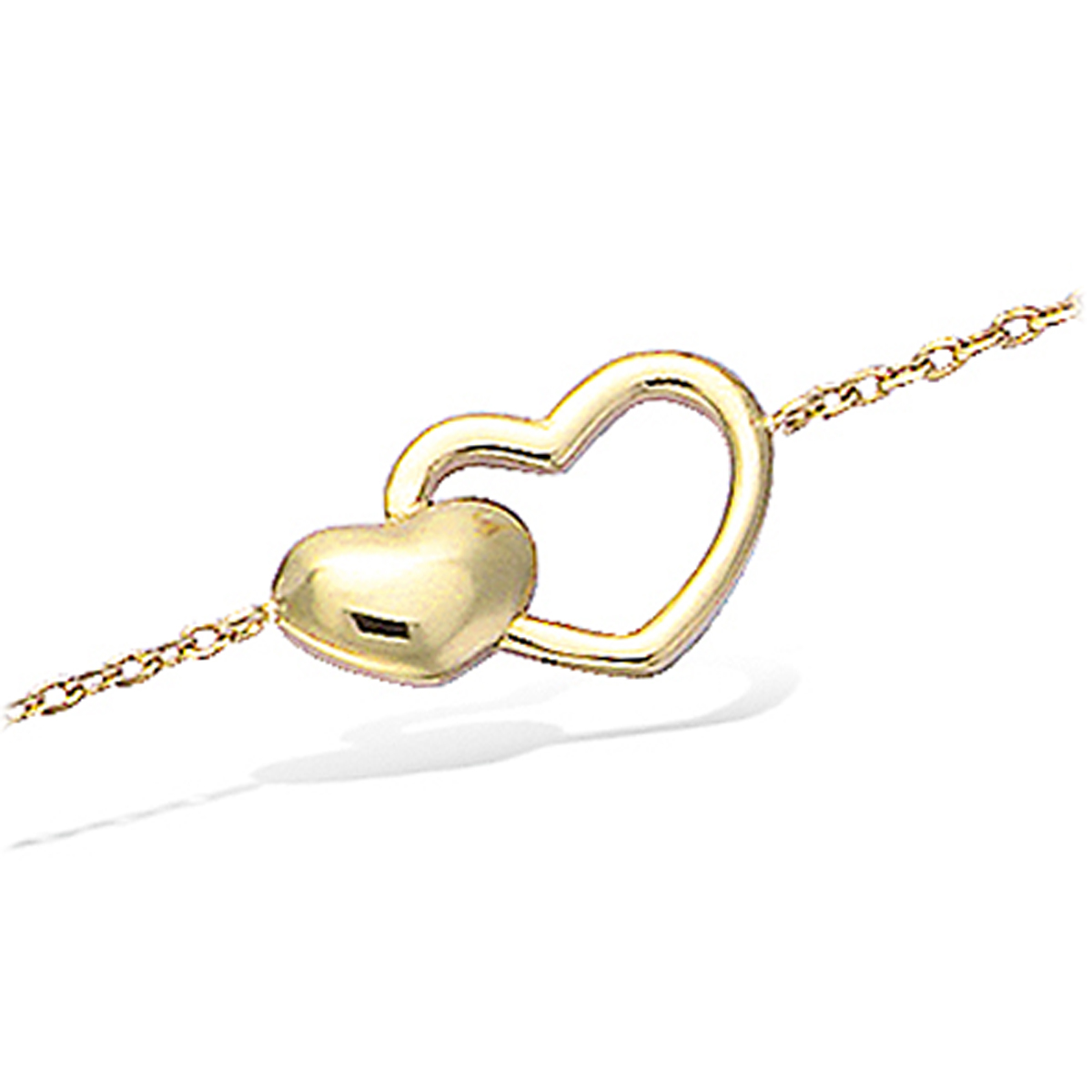 Bracelet Plaqué or \'Love\' doré - 15x9 mm - [L1289]