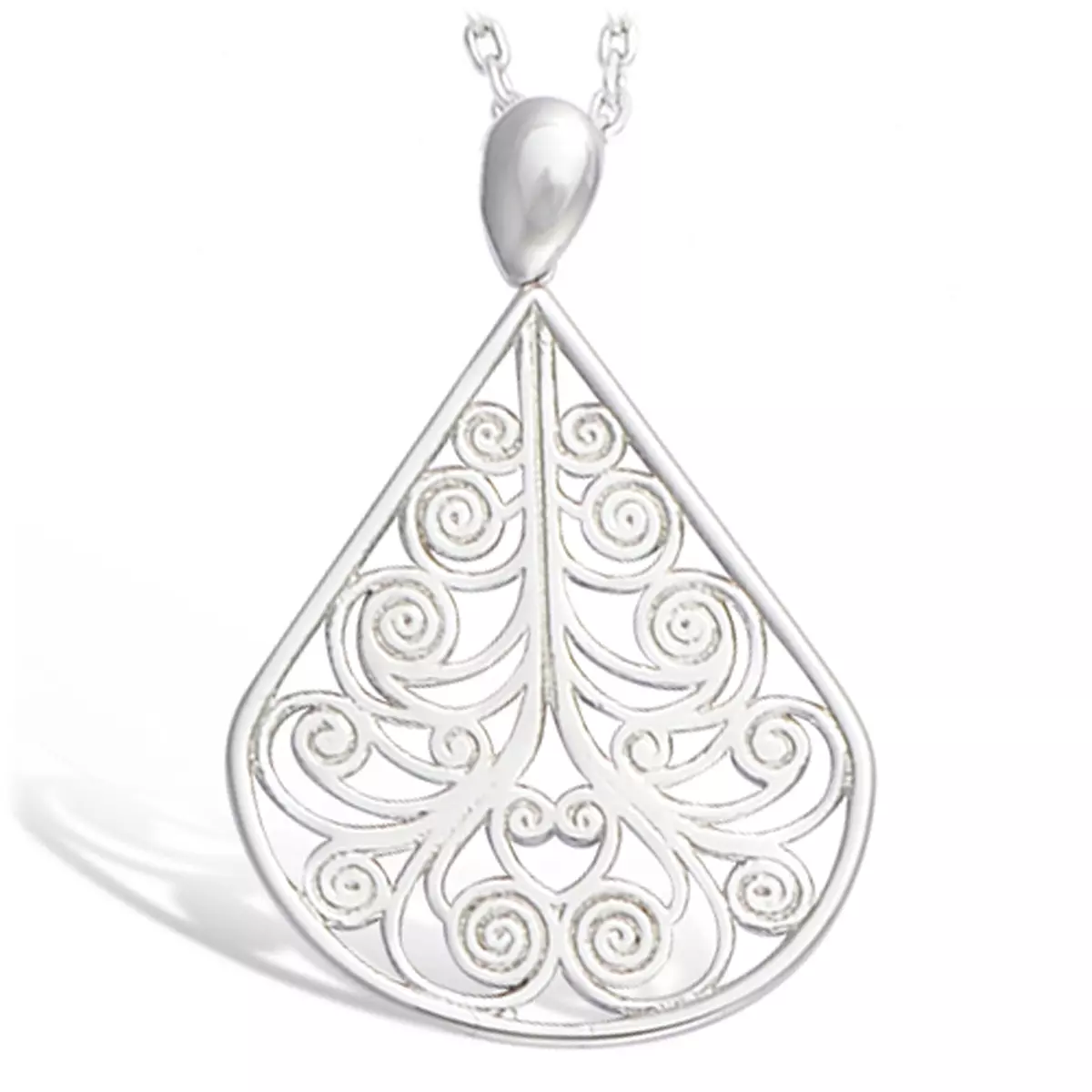 les trésors de lily Pendentif Argent 'Carmen' argenté (rhodié) 26x22 mm [L1292]