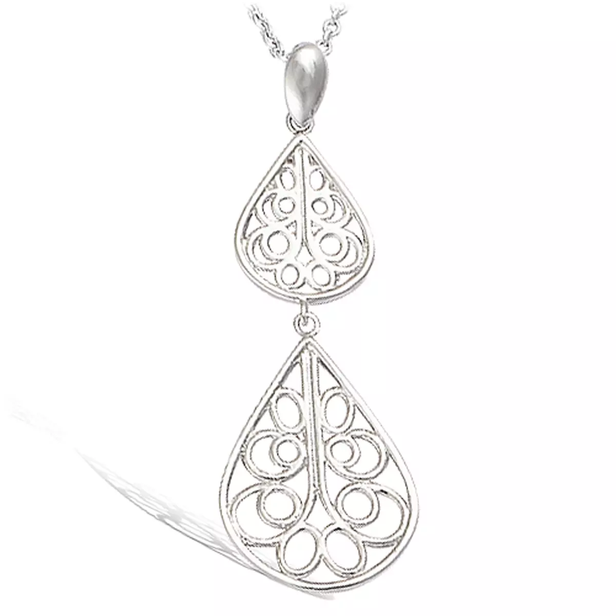 les trésors de lily Pendentif Argent 'Carmen' argenté (rhodié) 32x14 mm [L1297]
