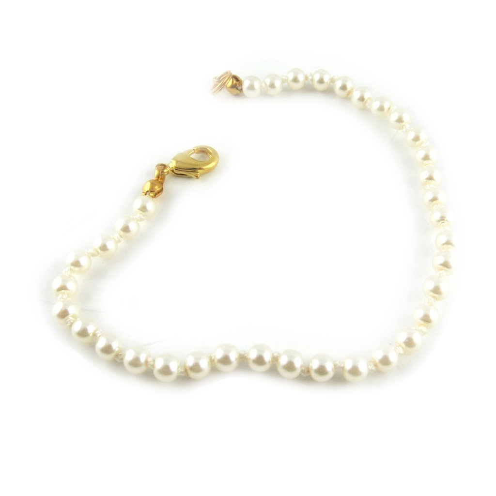 Bracelet \'Perla\' ivoire 4 mm - [L1332]