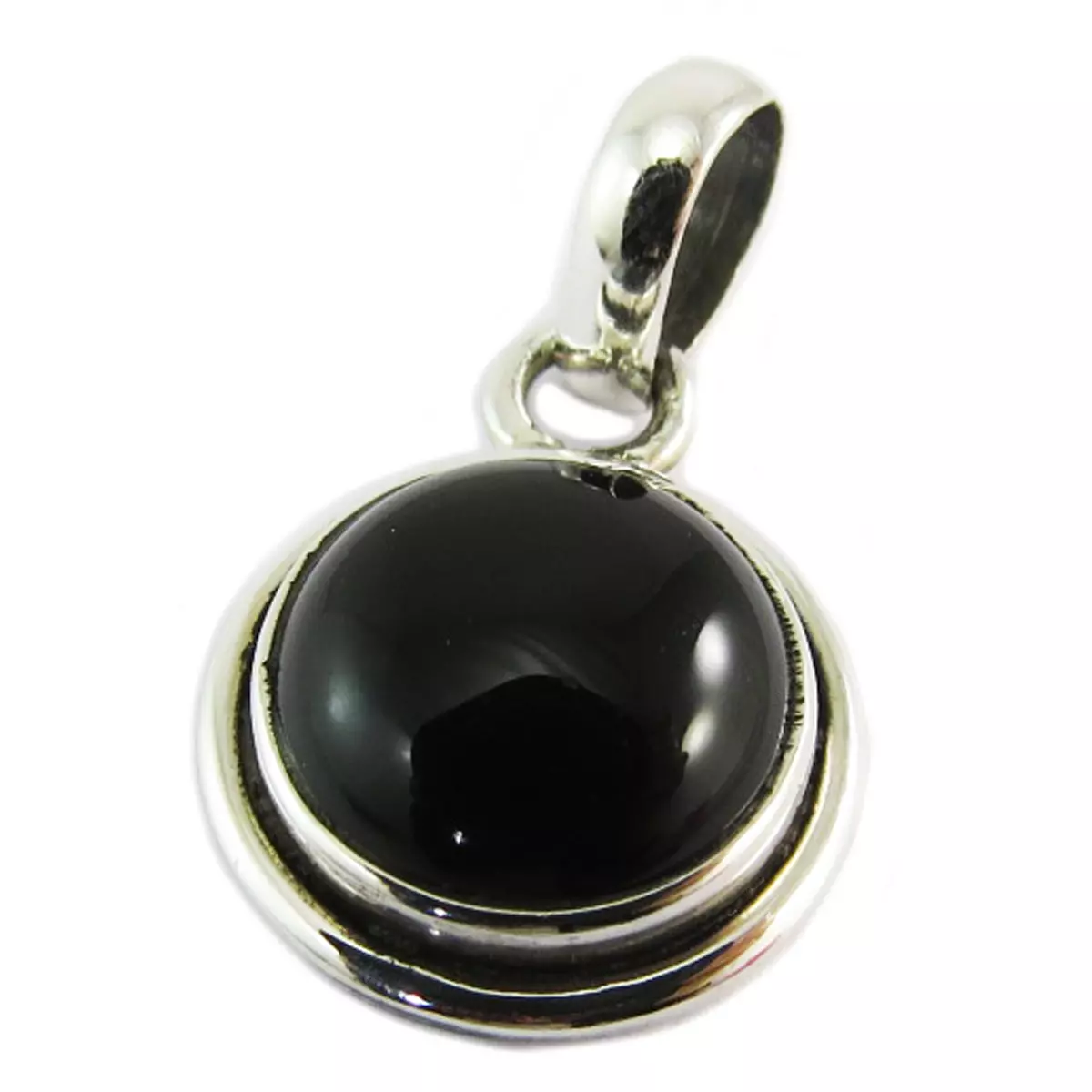 les trésors de lily Pendentif Argent 'Heaven' onyx 15 mm [Q5682]