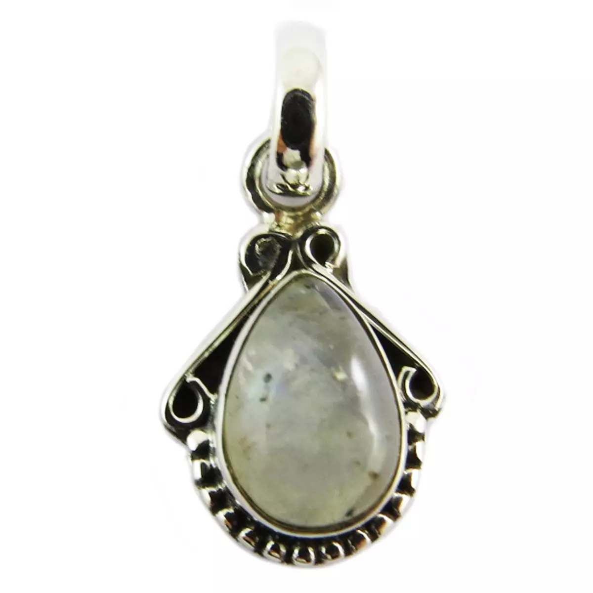 les trésors de lily Pendentif Argent 'Heaven' pierre de lune 15x11 mm [Q5689]