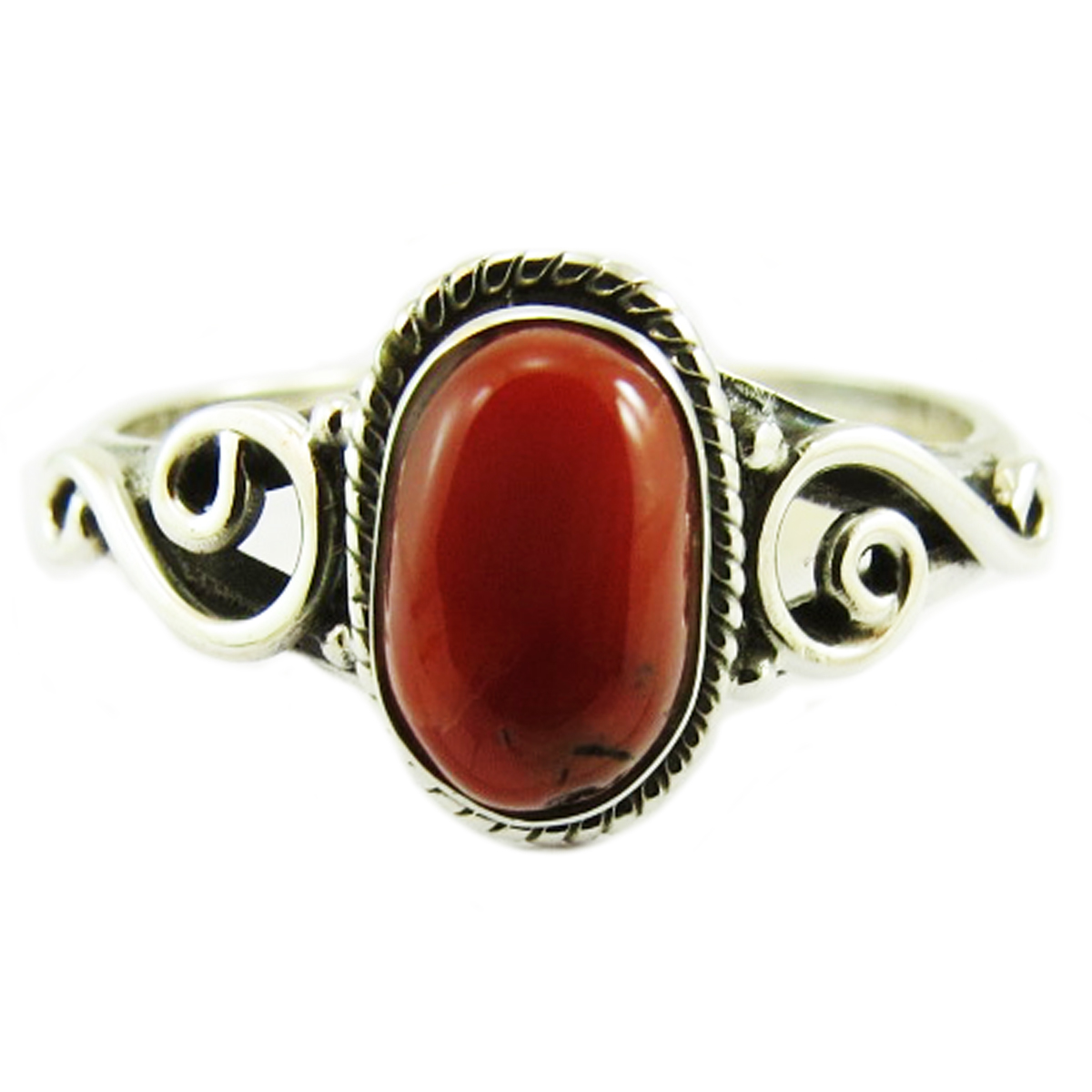 Bague Argent \'Heaven\' rouge argenté - 9 mm - [Q5707]