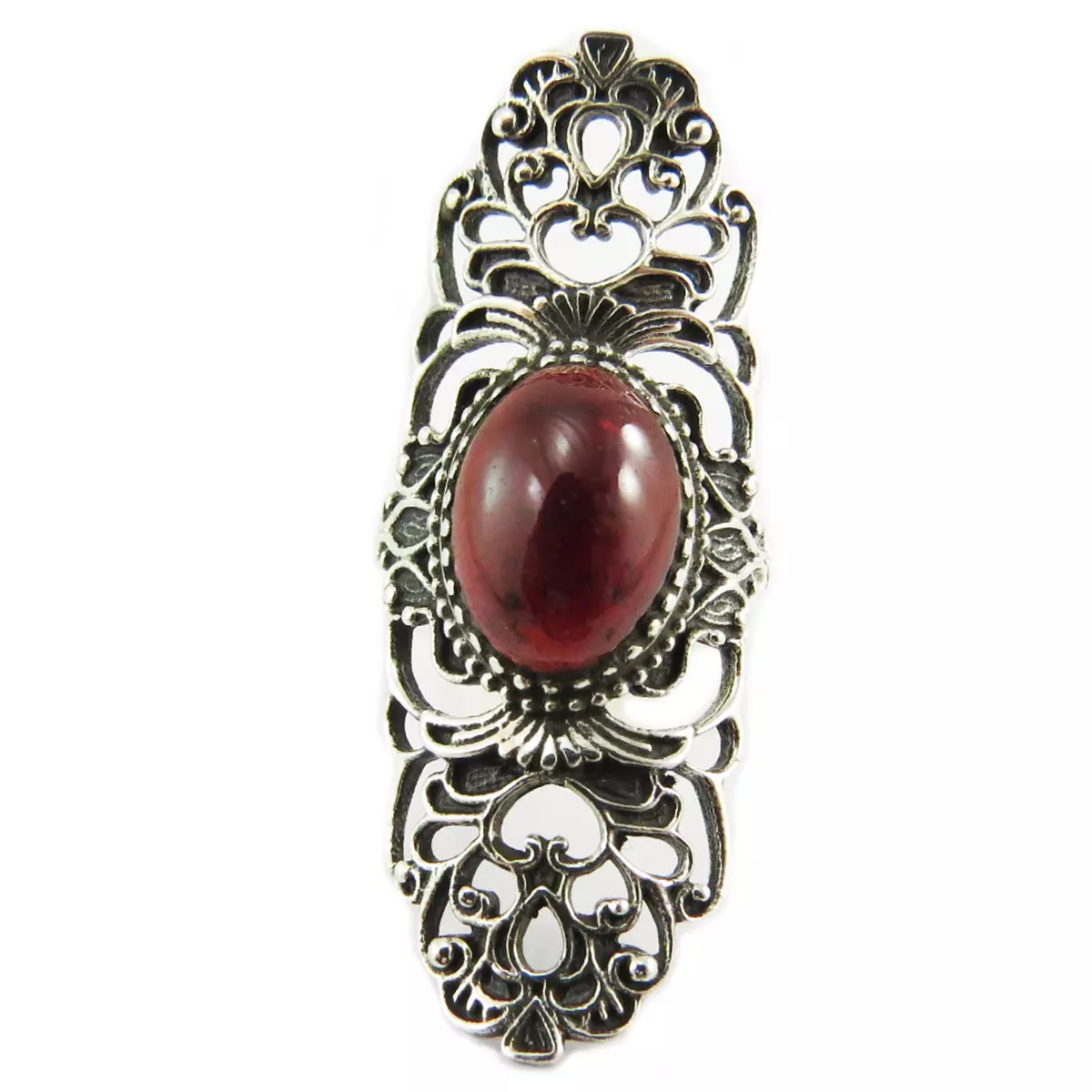 les trésors de lily Bague Argent 'Heaven' rouge argenté 45x15 mm [Q5712]