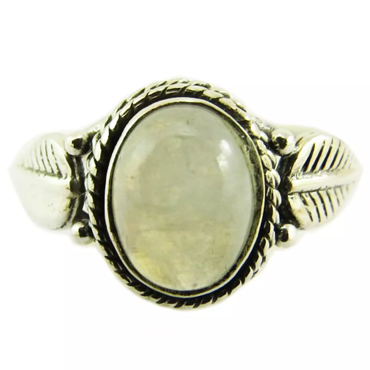 les trésors de lily Bague Argent 'Heaven' pierre de lune 10 mm [Q5722]