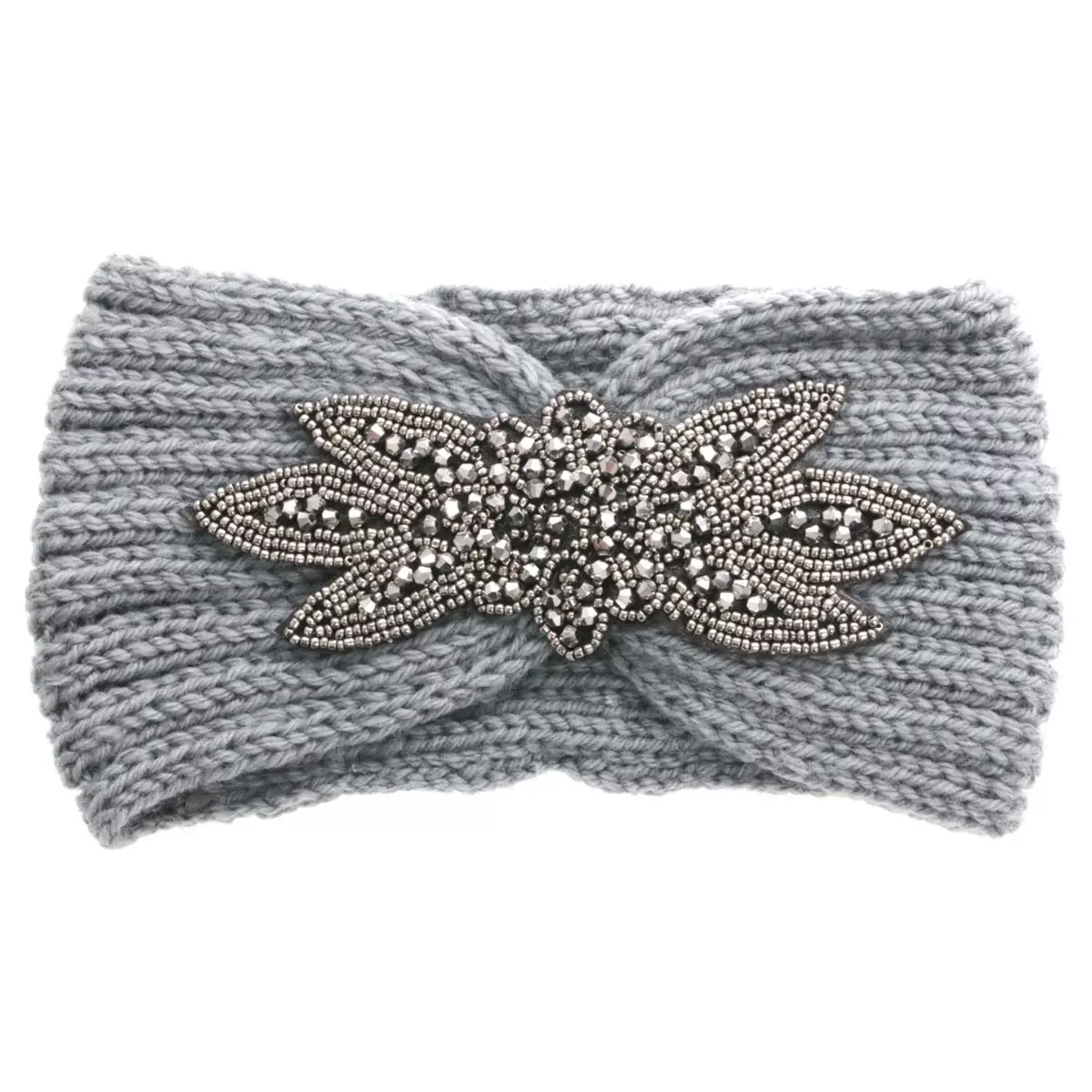 les trésors de lily Bandeau créateur 'Scarlett' gris largeur 13 cm [Q5746]