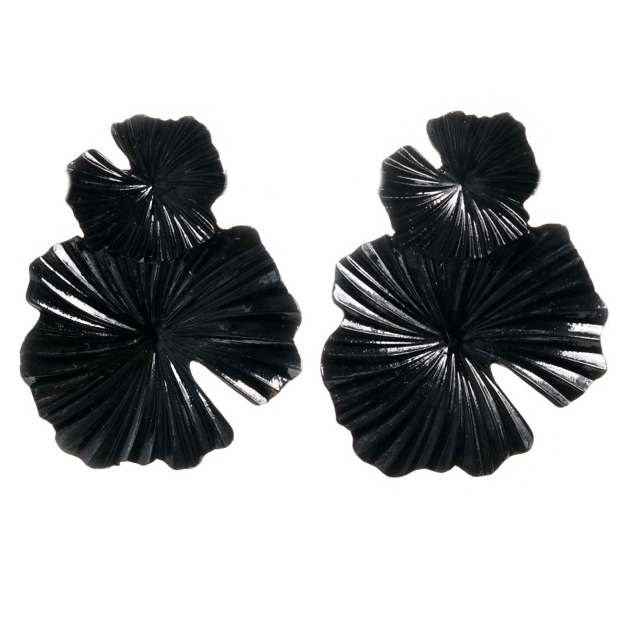 Boucles Créateur \'Cléopatra\' noir (fleur) - 55x45 mm - [Q5781]