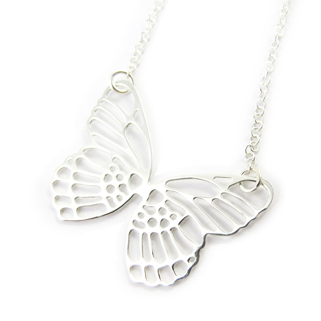 Collier Argent \'Papillon Lumière\' argenté - [M7031]