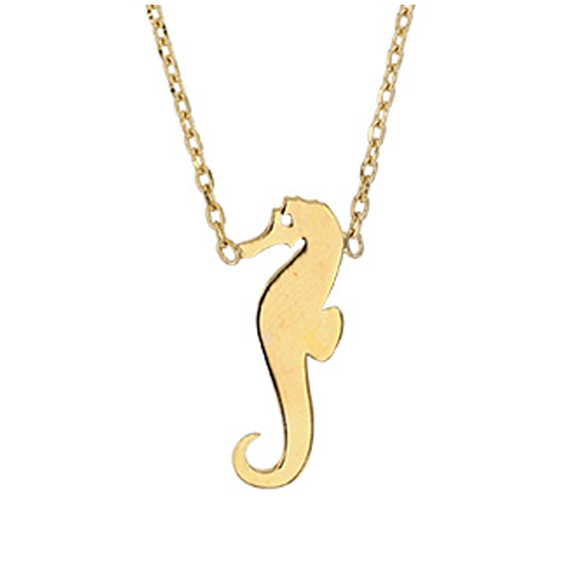 Collier enfant \'Hypocampe\' plaqué or - 18x7 mm - [Q9381]