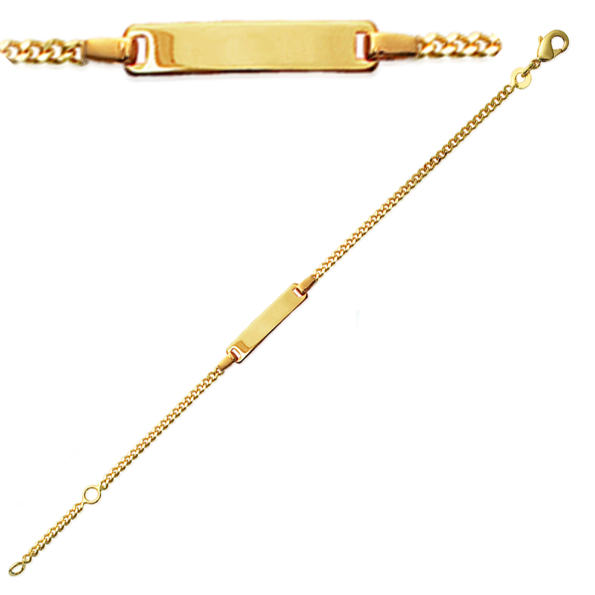Gourmette Plaqué Or \'Bambino\' doré - 15 cm 4 mm - [E1132]