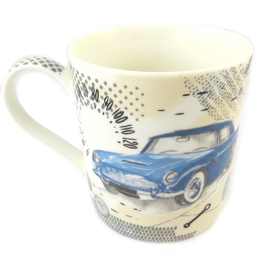 Mug porcelaine \'Vintage Cars\' beige multicolore  - [P0318]
