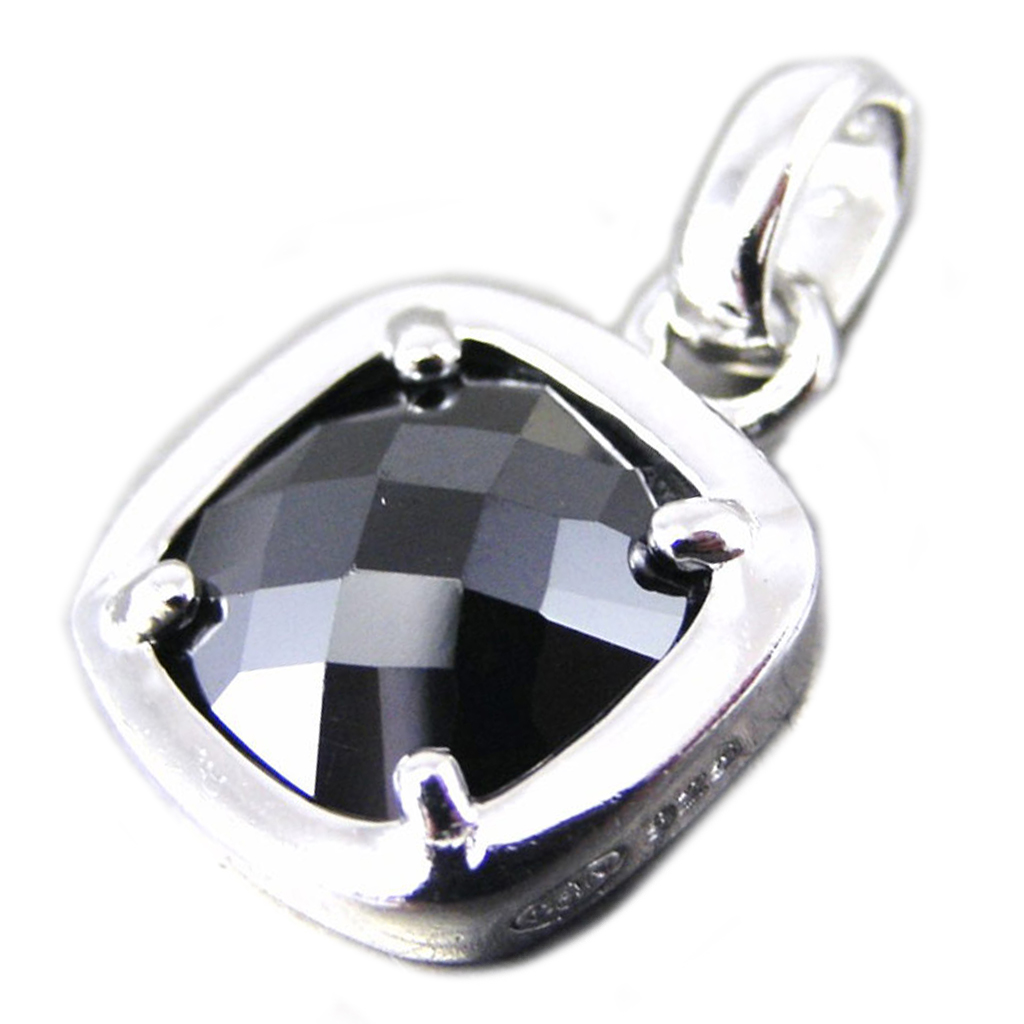 Pendentif Argent \'Linda\' noir  - [G0596]