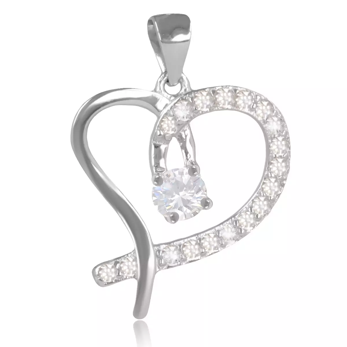 les trésors de lily Pendentif Argent 'Love' blanc argenté (rhodié) 20x18 mm [R2074]