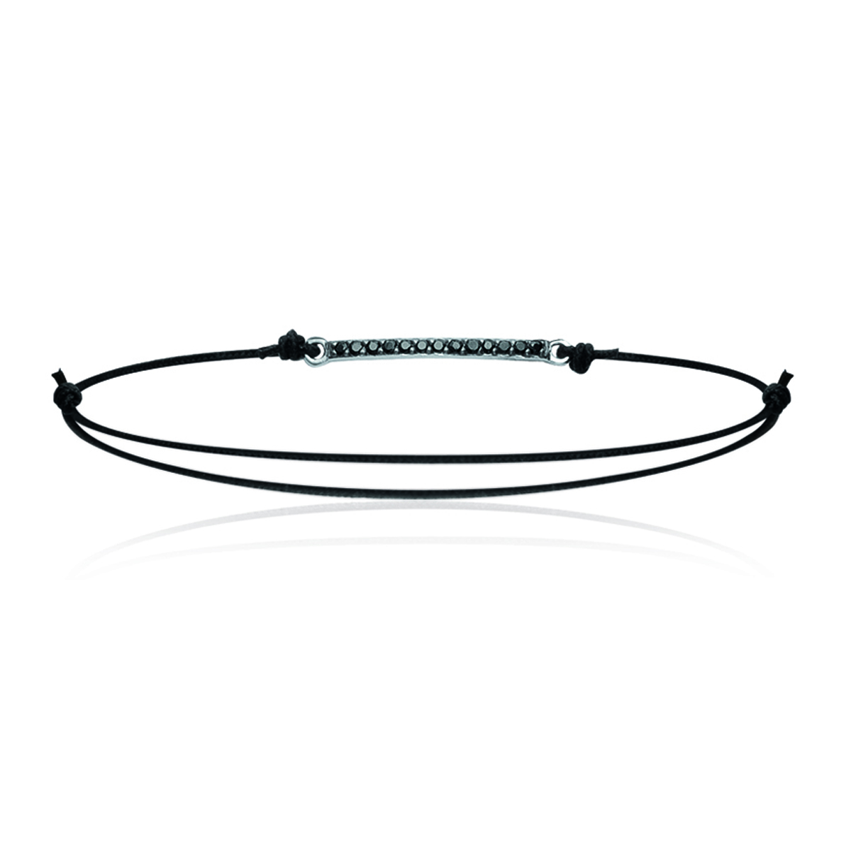 Bracelet Argent \'Déesse\' noir (rhodié) - 20x2 mm - [K5173]