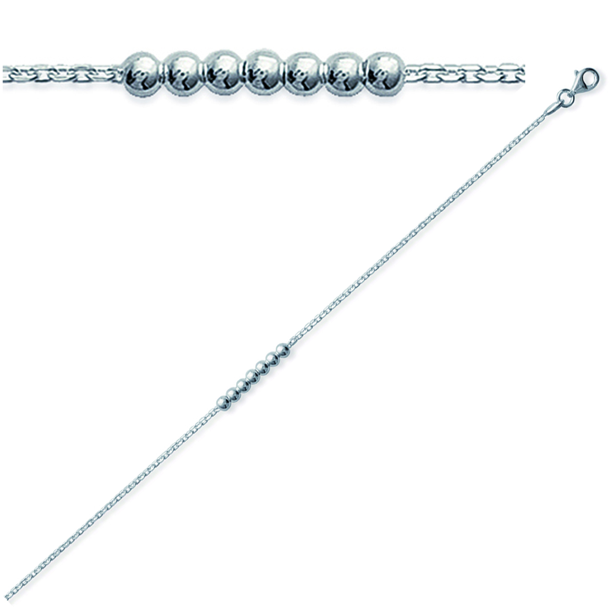 Bracelet Argent \'Chorégraphie\' argenté - 3 mm - [G6444]