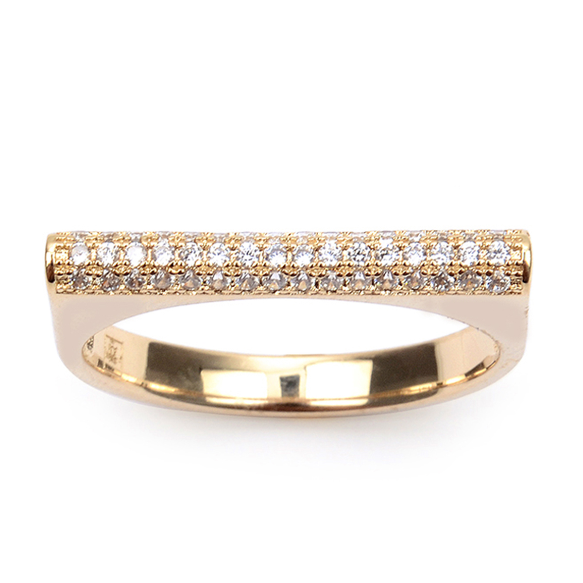 Bague Plaqué Or \'Sissi\' blanc doré - 3 mm - [Q9441]