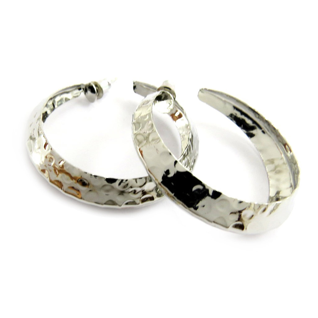 Créoles \'Cléopatra\' argenté Ø 40 mm - [L6417]