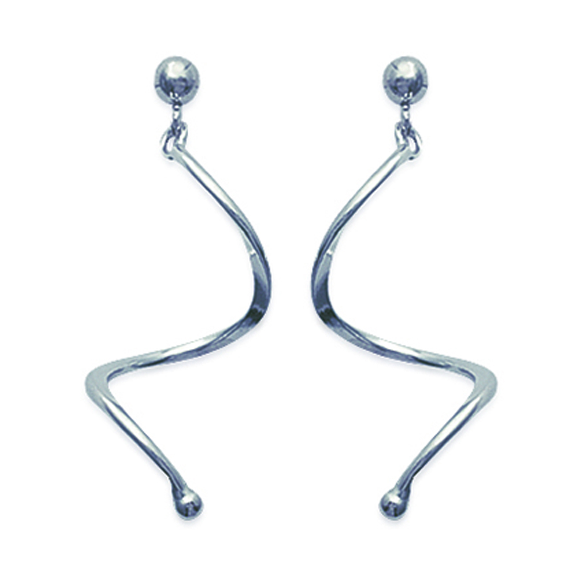 Boucles Argent \'Tortillas\' argenté - 29x13 mm - [F0328]