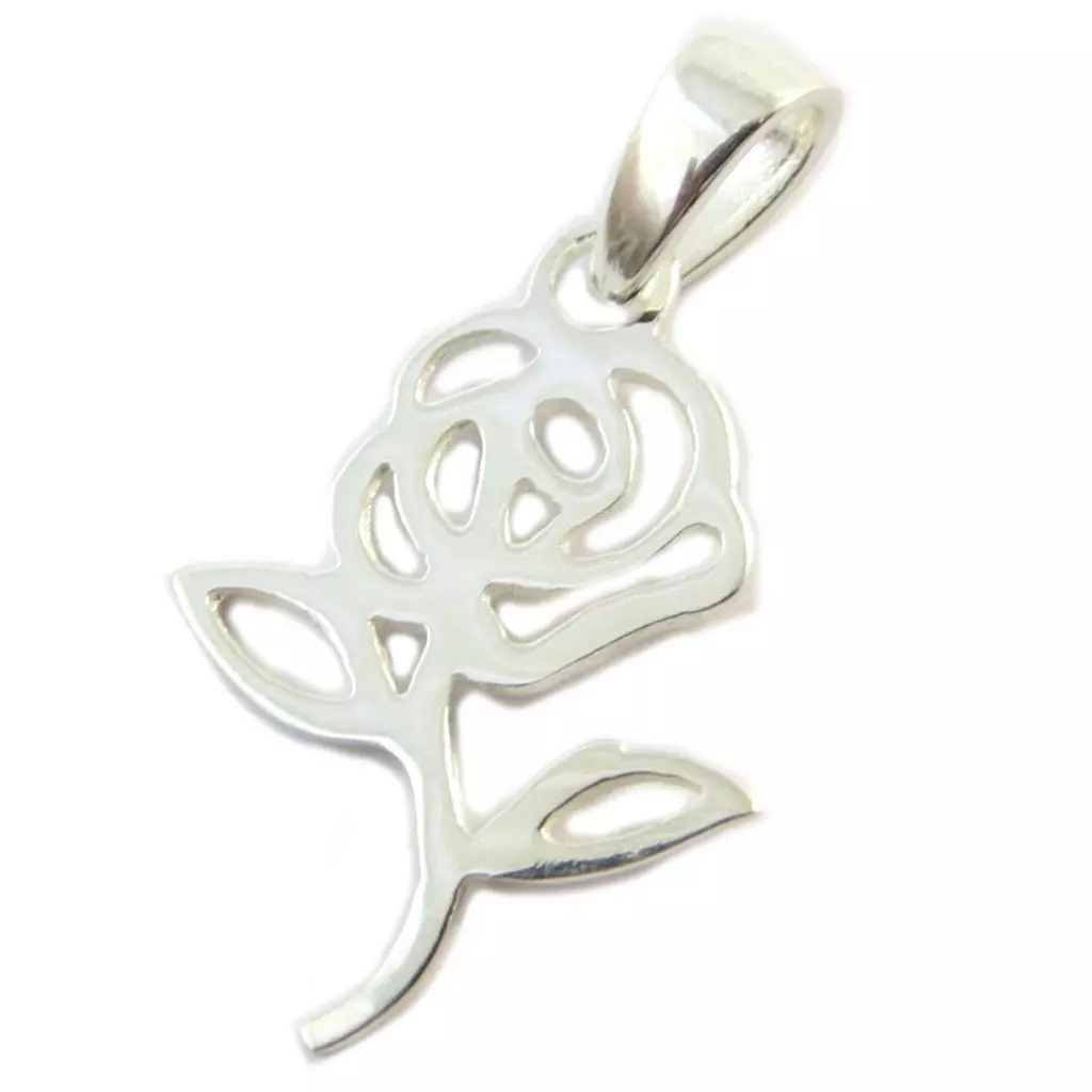 les trésors de lily Pendentif Argent 'Rosa Romantica' argenté [P2352]