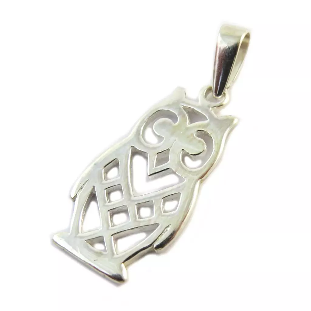 les trésors de lily Pendentif argent 'Hibou' argenté [P2353]