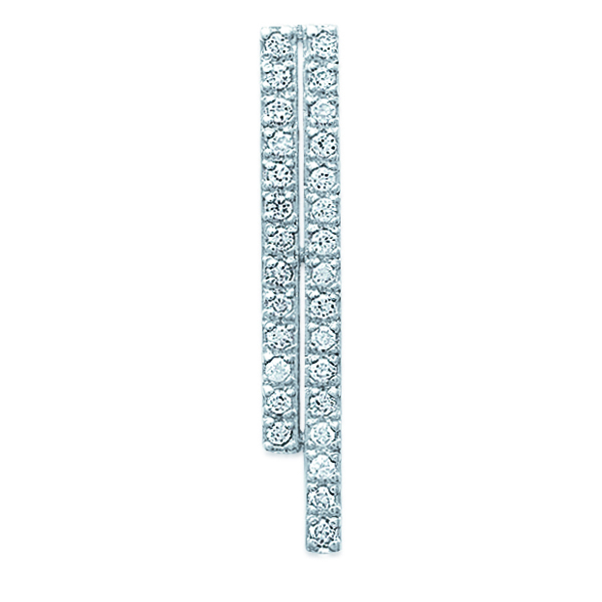 Pendentif Argent \'Etincelle\' Blanc argenté (rhodié) - 44x7 mm - [F0338]