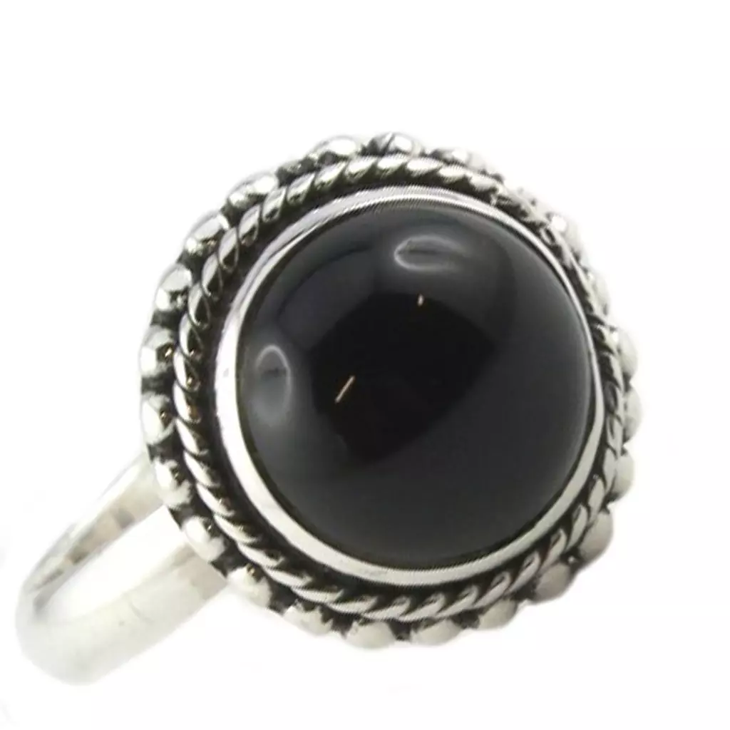 les trésors de lily Bague Argent 'Heaven' onyx 13 mm [P7144]