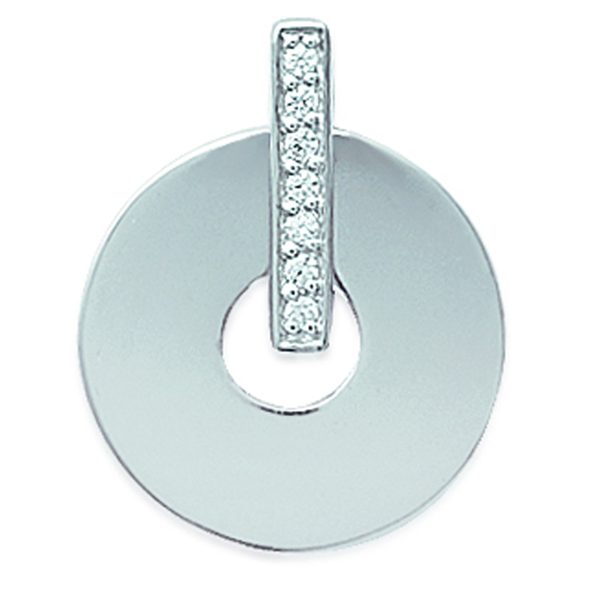 Pendentif Argent \'Eclat\' Blanc argenté (rhodié) - 25x20 mm - [F0341]