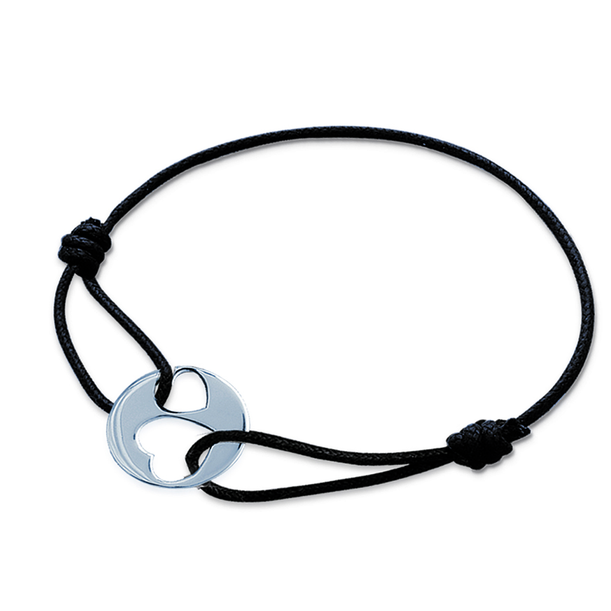 Bracelet Argent \'Love\' noir argenté - 16 mm - [G0621]