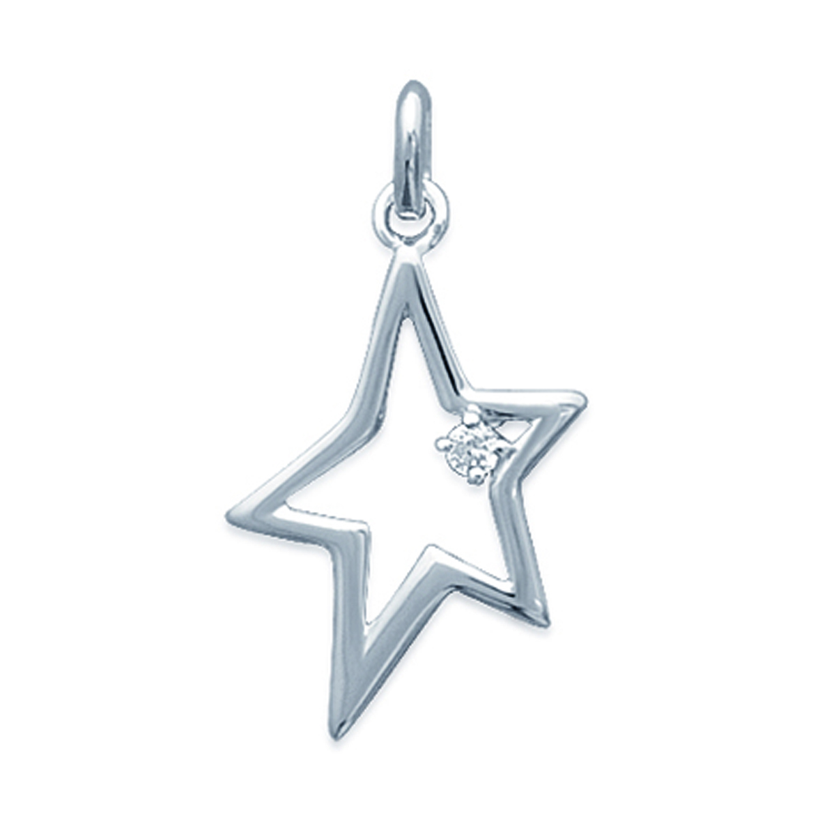 Pendentif Argent \'Nuit Etoilée\' blanc argenté - 18x15 mm - [G0623]