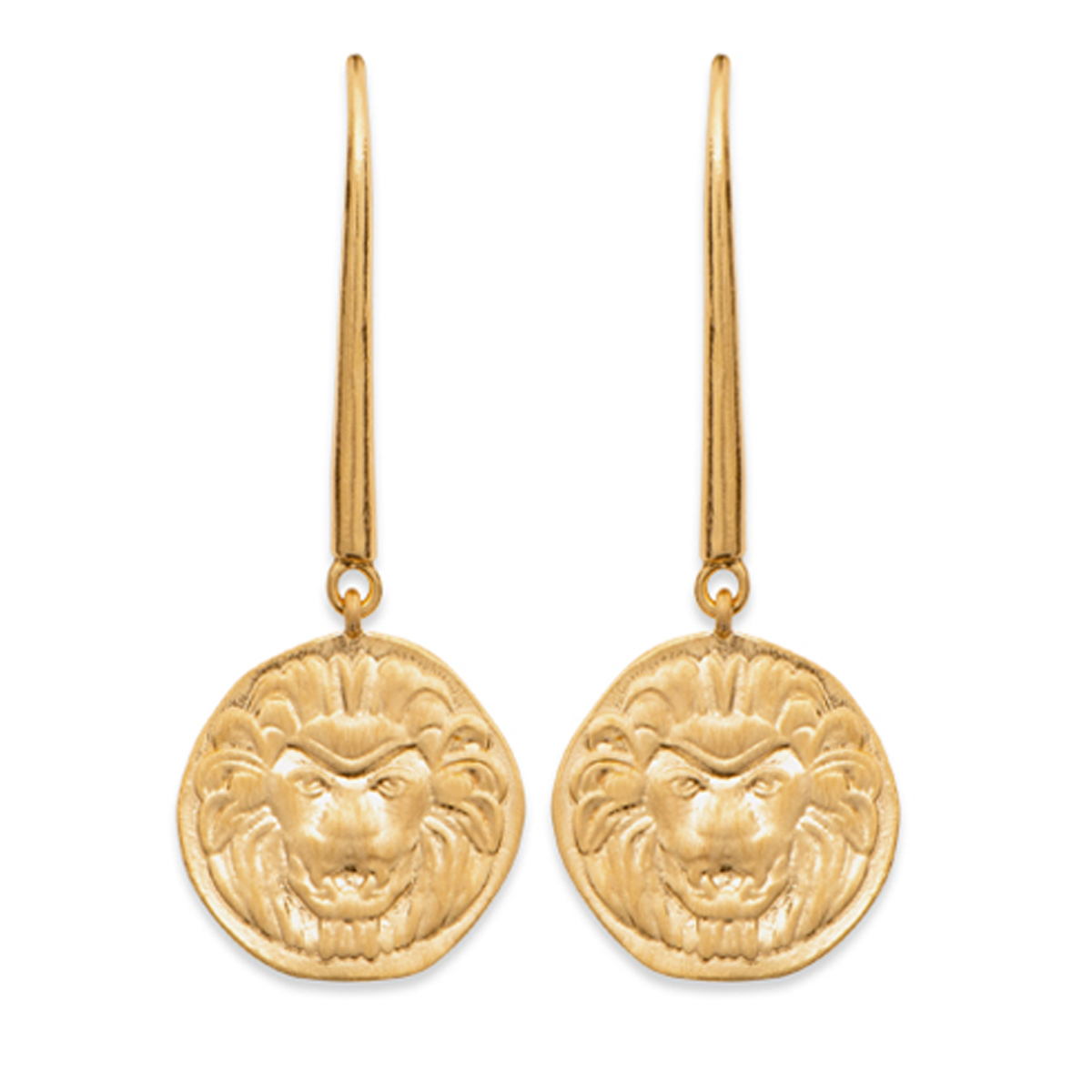 Boucles Plaqué Or \'Cléopatra\' doré - 13 mm (lion) - [Q6623]