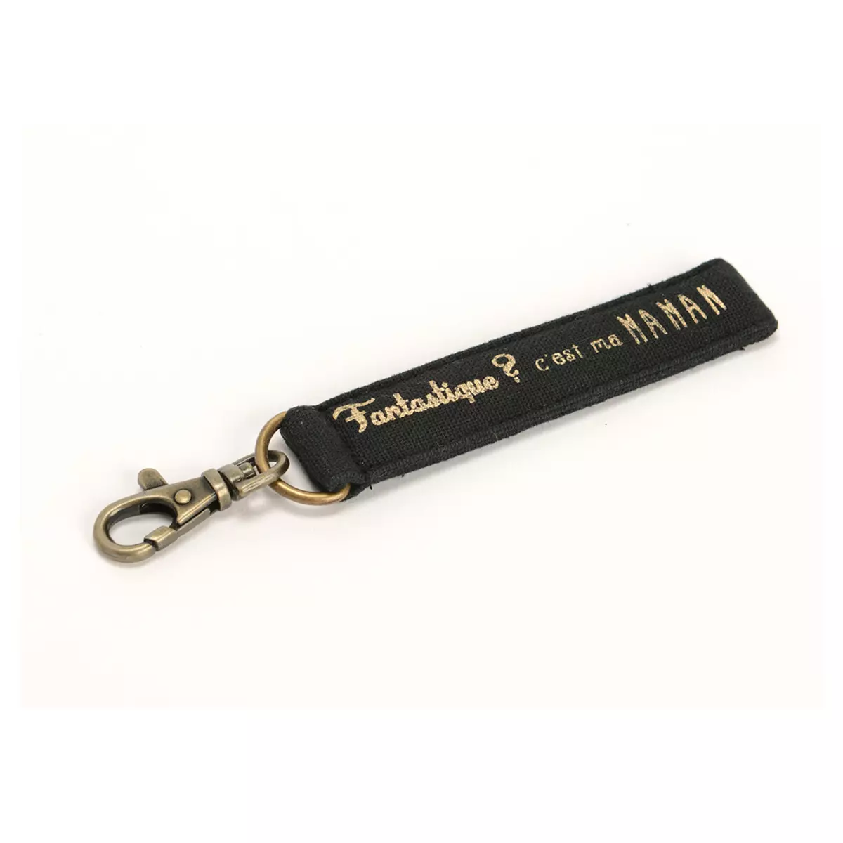 les trésors de lily Porte Clés tendresse coton 'Maman' noir doré (Fantastique ? c'est ma Maman) 10x2 cm [Q9551]