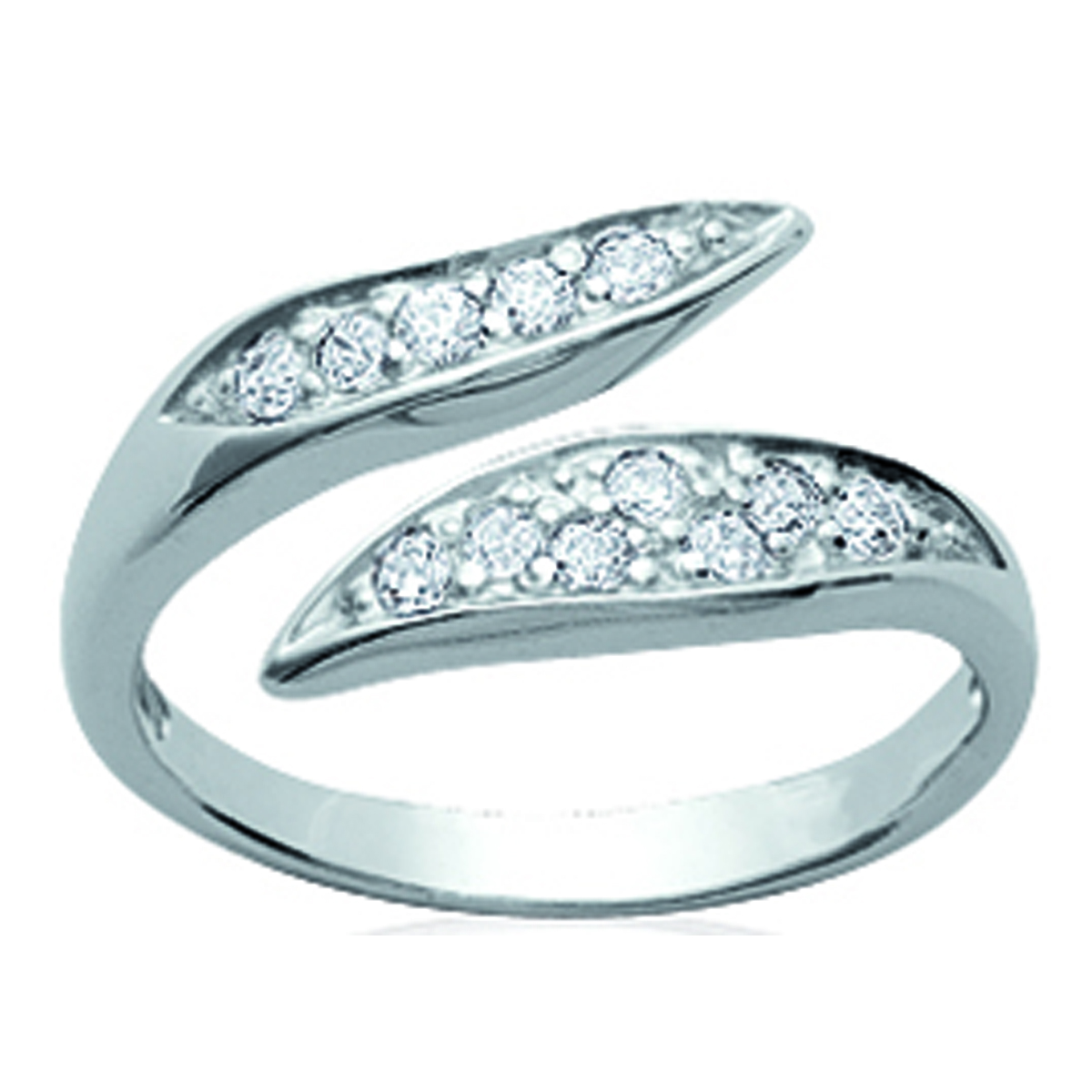 Bague Argent \'Tentation\' Blanc argenté (rhodié) - 8 mm - [F0369]