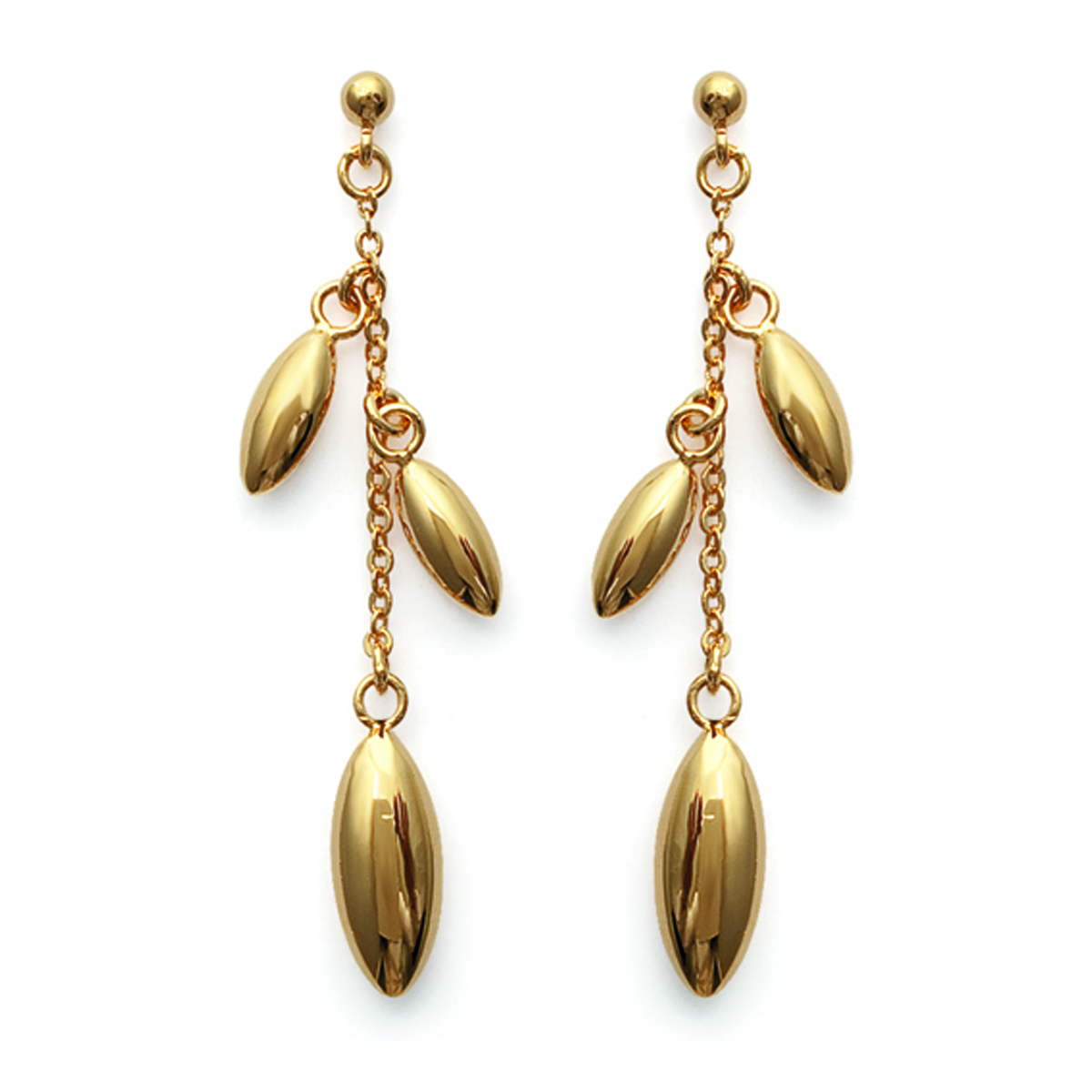 Boucles Plaqué Or \'Chorégraphie\' doré - 5 cm - [G0639]