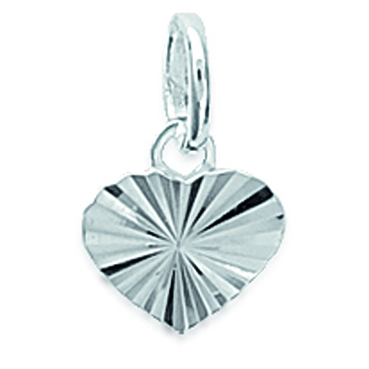 Pendentif Argent \'Coeurs aux Mille Facettes\' argenté - 10x7 mm - [A2227]