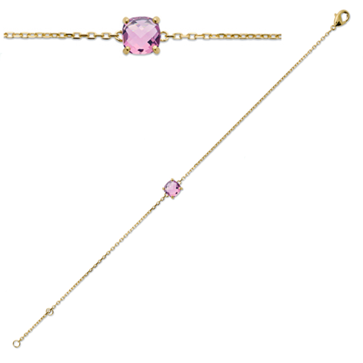 Bracelet Plaqué or \'Sissi\' rose doré - 6 mm - [Q8156]
