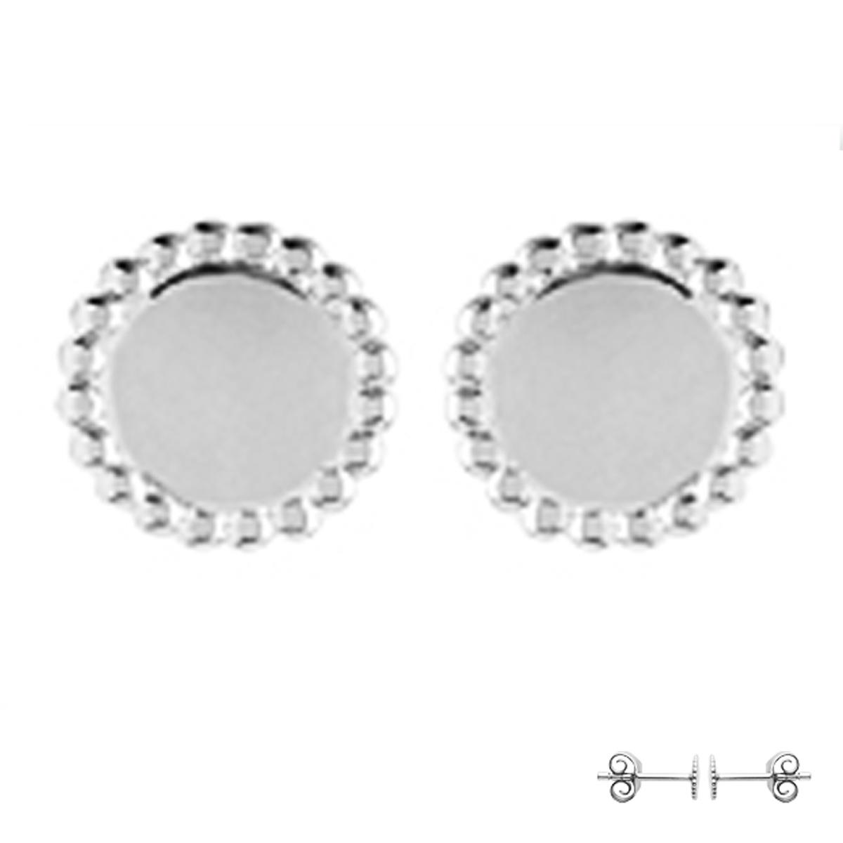 Boucles Argent \'Antica\' argenté (rhodié) - 4 mm - [Q3741]