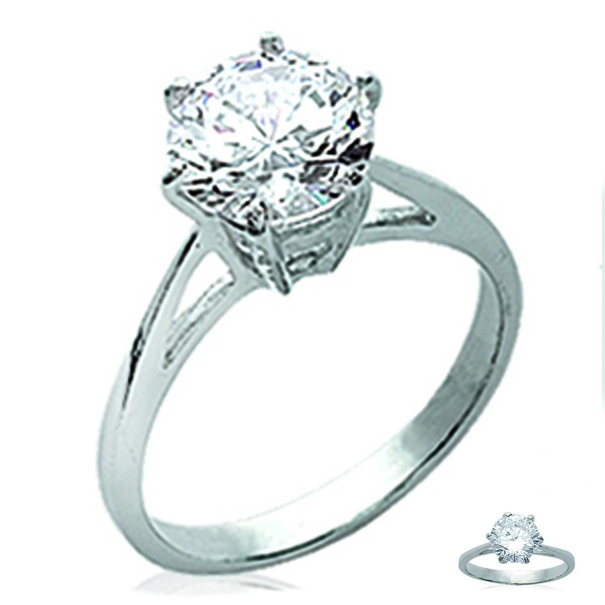 Solitaire Argent Ø 8 mm - [A5494]