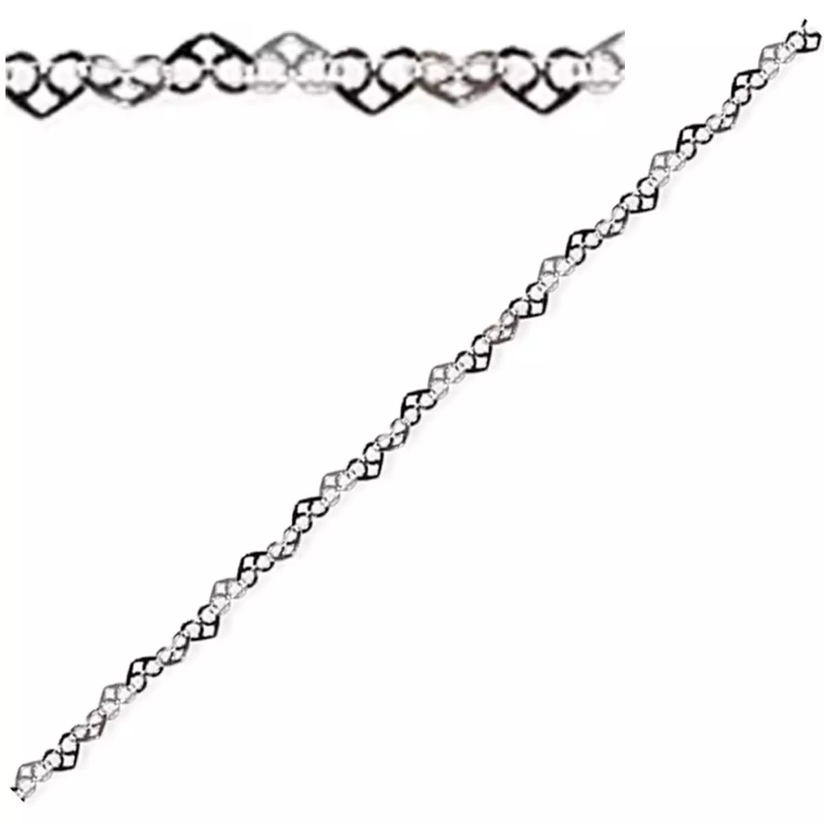 les trésors de lily Chaîne Cheville Argent 'Love' argenté 25 cm 3 mm coeurs 4x3 mm [Q8206]