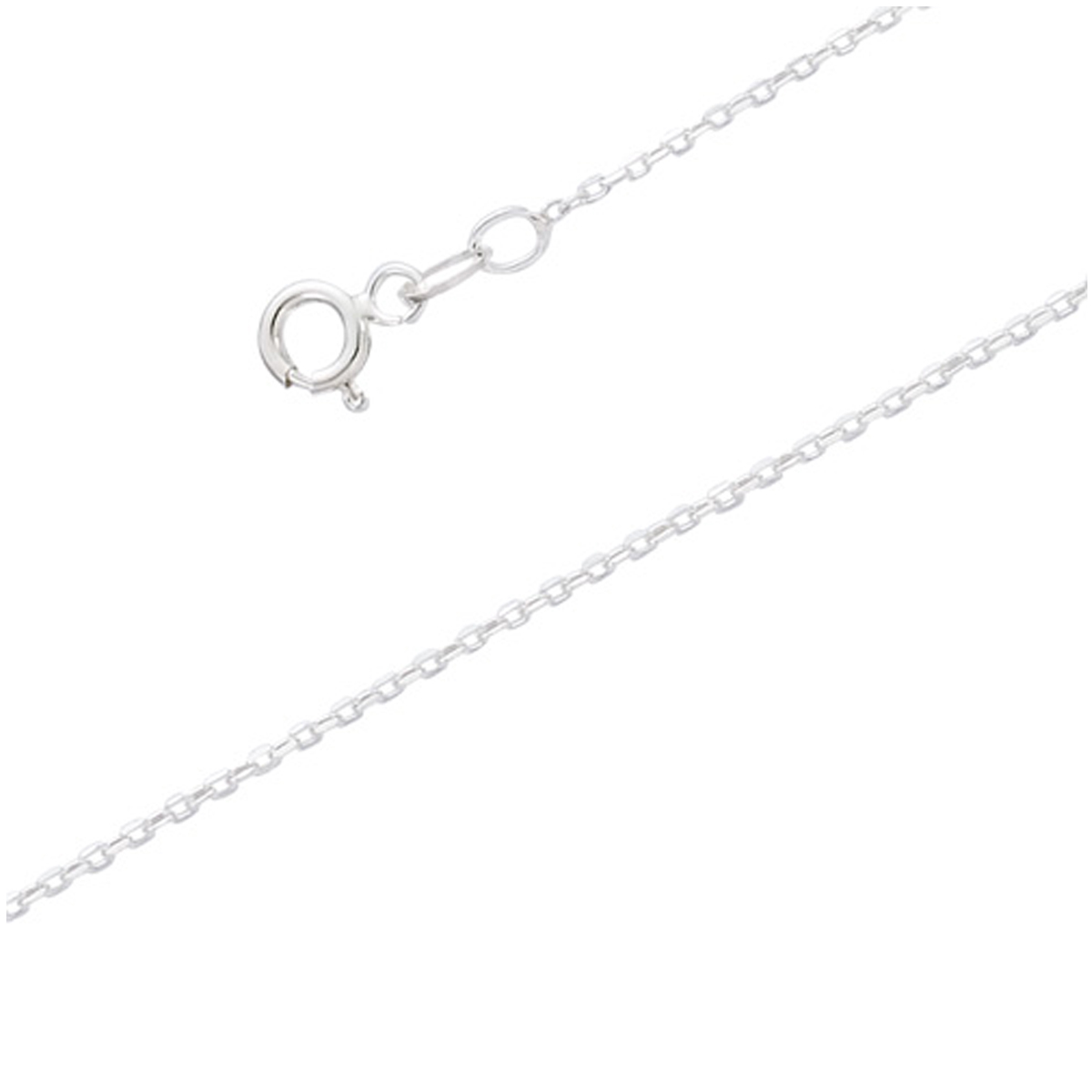 Chaîne Cheville Argent \'Forçat\' argenté - 23 cm 1 mm - [Q8213]
