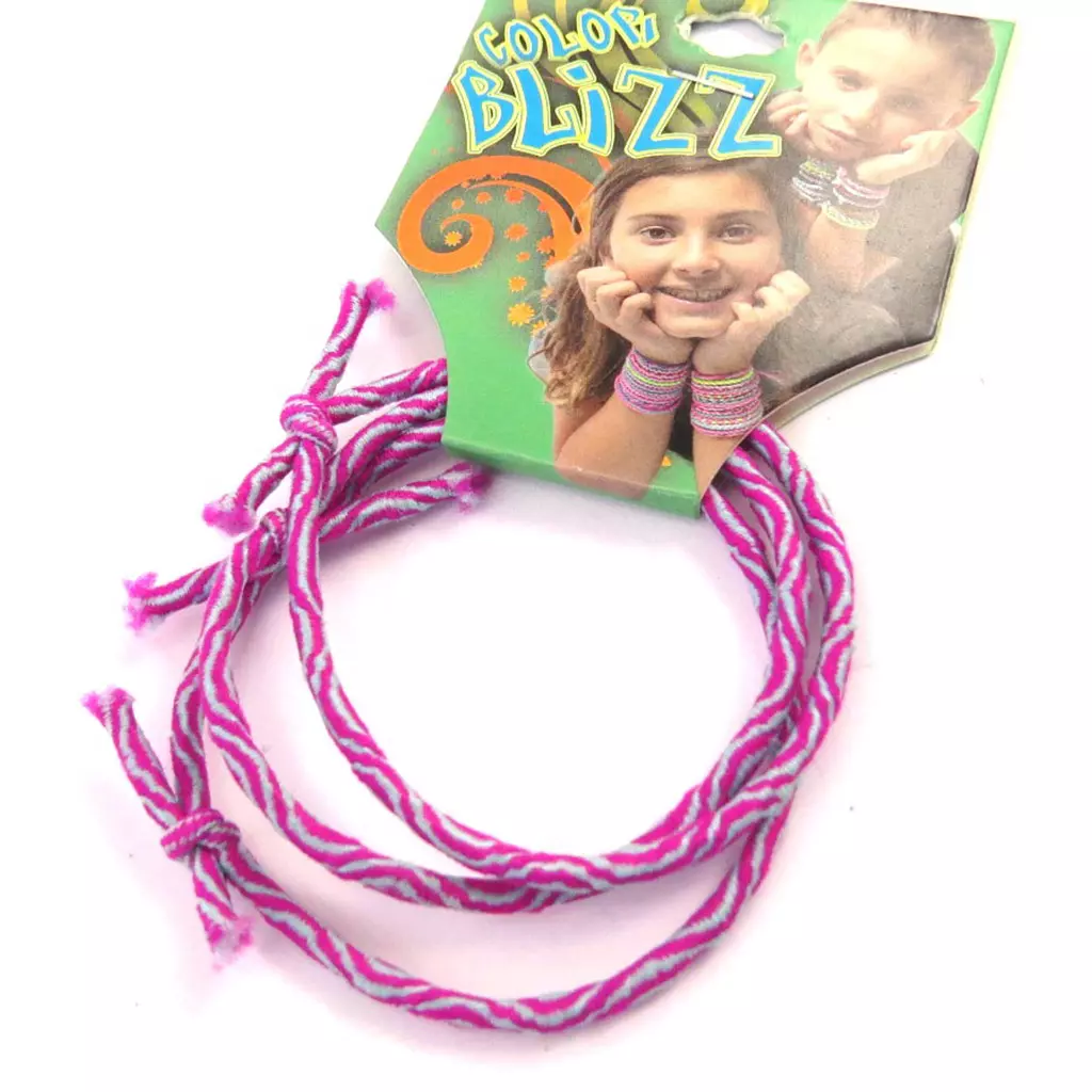 les trésors de lily 3 bracelets élastiques 'Coloriage' rose [M5315]