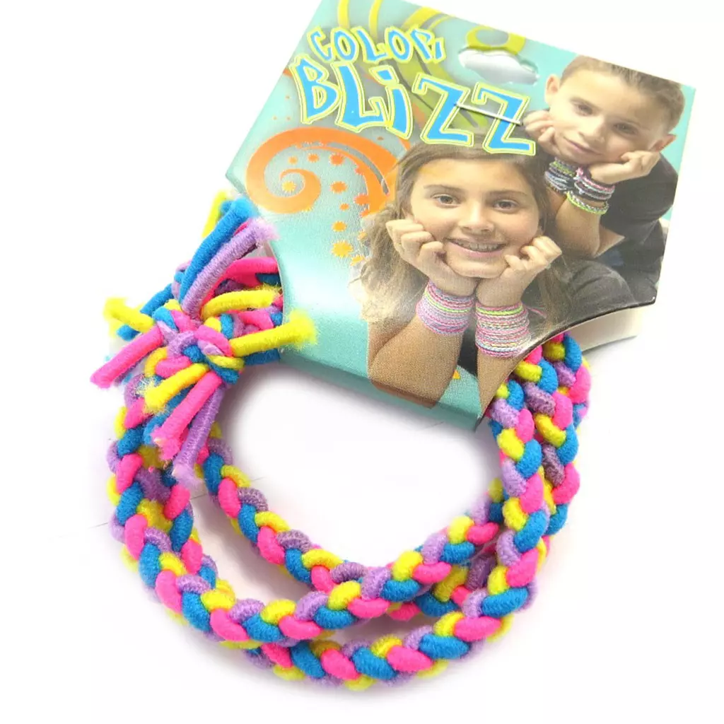 les trésors de lily 3 bracelets élastiques 'Coloriage' jaune rose bleu [M5323]