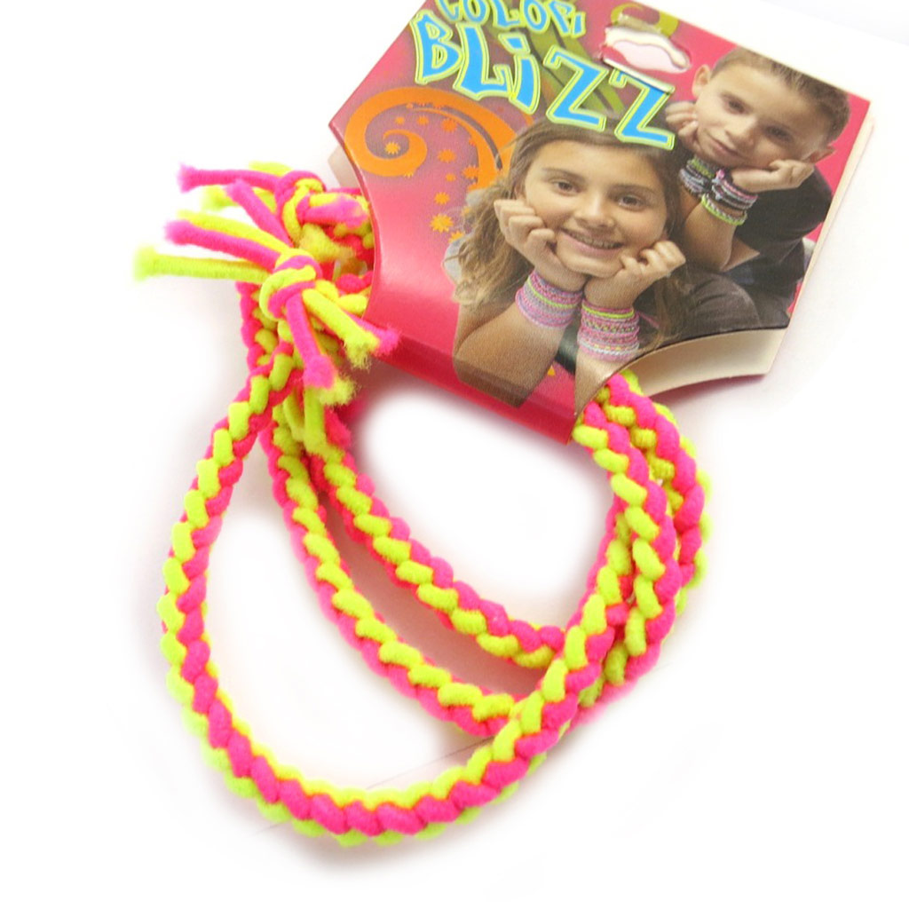 3 bracelets élastiques \'Coloriage\' jaune rose - [M5329]