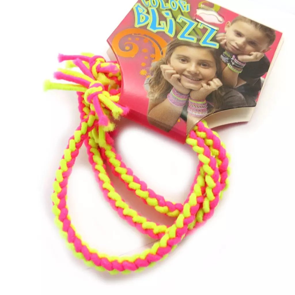 les trésors de lily 3 bracelets élastiques 'Coloriage' jaune rose [M5329]