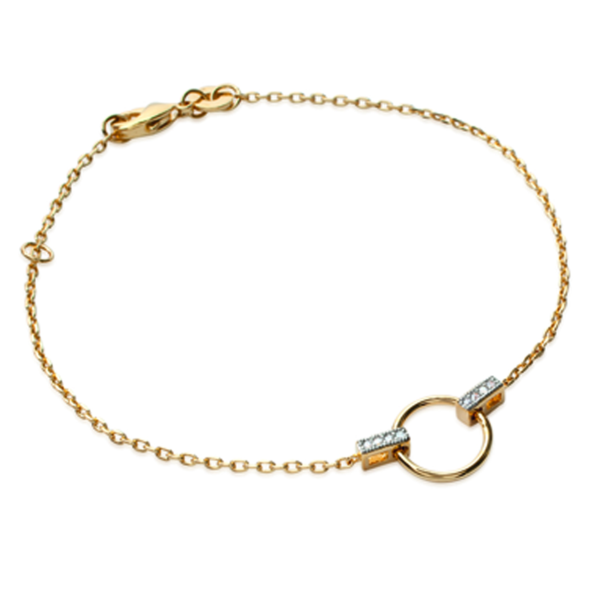 Bracelet Plaqué or \'Sissi\' blanc doré - 10 mm - [L3858]