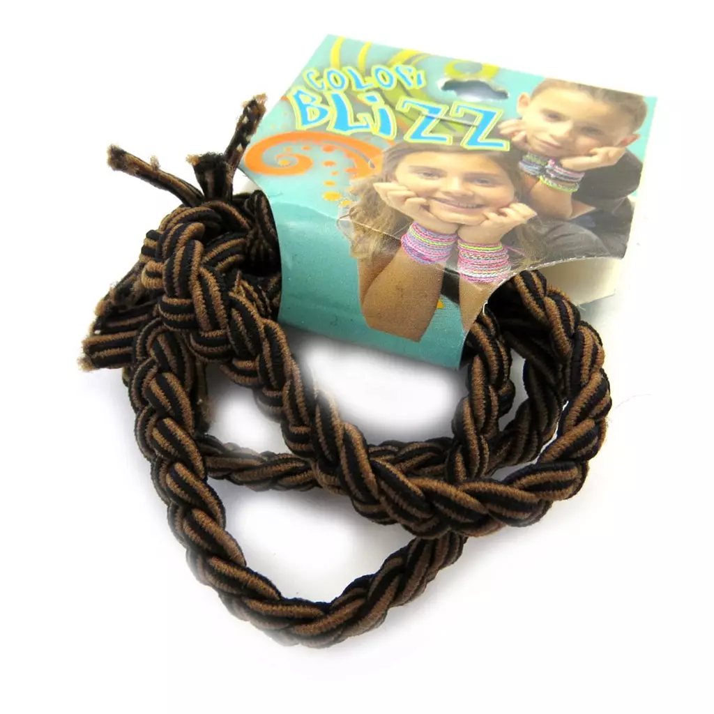 les trésors de lily 3 bracelets élastiques 'Coloriage' marron [M5346]