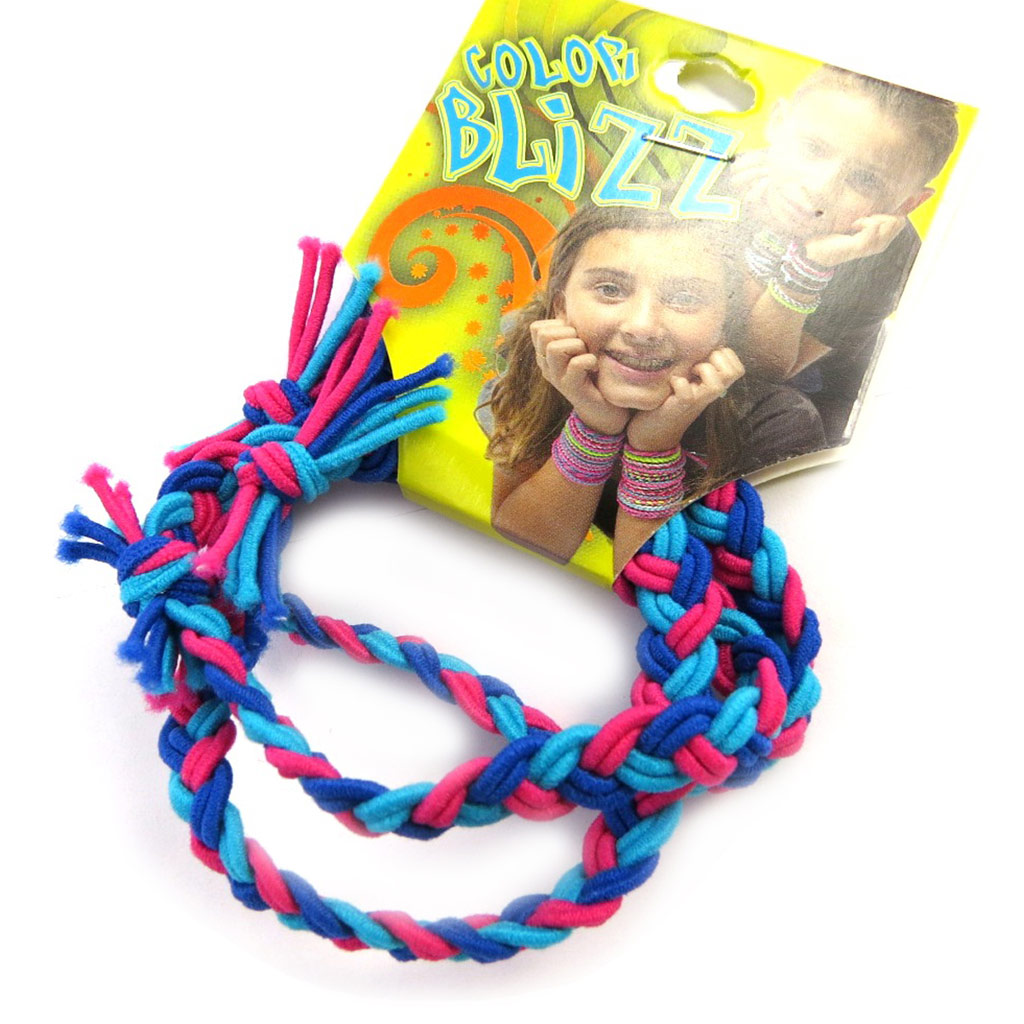 3 bracelets élastiques \'Coloriage\' bleu rose - [M5350]