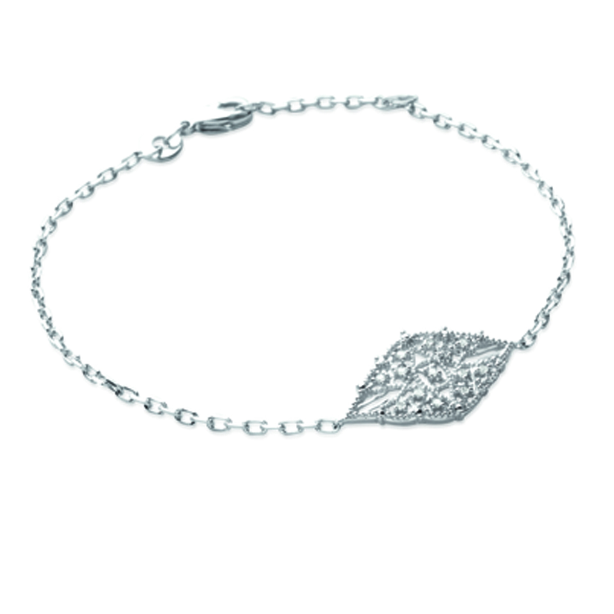 Bracelet Argent \'Carmen\' blanc argenté (rhodié) - 20x11 mm - [L3885]